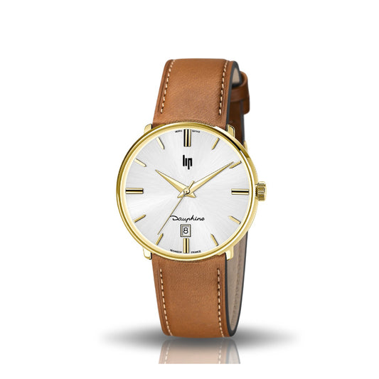 LIP - Montre Homme Dauphine Marron Gold 38 mm